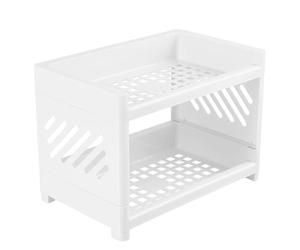 Tier Shelf For Countertop - 30cm Double-Layer Bathroom Cosmetic Storage Rack, Durable Metal Organizer, Multi-Purpose Kitchen Seasoning Storages | Office Stationery Storage Rack For Kitchen Bathroom