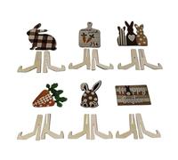 Tiered Tray Decorations Easter - 11.9x11.9cm Easter Bunny Egg Table Decor Sign - Spring Wooden Tabletop Signs, Great Present Set Of 12 Bunny Egg Carrot Farmhouse Easters Decor For Home Table