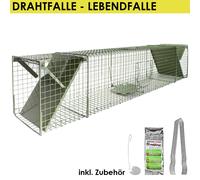 Tierfalle Lebendfalle Marderfalle Drahtfalle Grün 150 x 29 x 31 cm Petigi