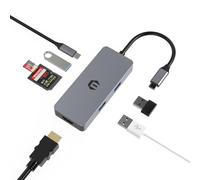 Tiergrade Hub USB C 7 en 1, hub multiport avec HDMI 4K, alimentation 100 W, 3 USB-A 3.0, lecteur de carte SD/TF, compatible avec les ordinateurs portables de type C