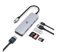 Tiergrade Hub USB C, adaptateur USB C 6 en 1, station d'accueil d'affichage 4K avec port USB-A 3.0, port USB-A 2.0, alimentation 100 W, fente SD/TF, hub multiport pour ordinateurs portables USB-C