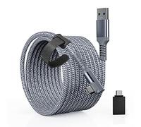 Tiergrade Link Cable 6M Compatible avec Quest2 / Pico 4, Accessoires de câble USB A à C avec transfert de données 5Gbps, câble USB3.0 tressé en nylon pour casque VR et PC de jeu