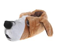 Tierhausschuhe Basset Hund Tier Hausschuhe Pantoffel Schlappen Kuscheltier Plüsch Damen Herren Braun 36-47, TH-Hund-Basset, Schuhgröße 40/41