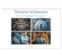 Tierische Schamanen (Tischkalender 2026 DIN A5 quer), CALVENDO Monatskalender: Tierische Schamanen, sind faszinierende Wesen, die in den Tiefen der Natur verborgen sind.