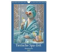 Tierische Spa-Zeit - Humorwerke (Wandkalender 2027 DIN A4 hoch), CALVENDO Monatskalender: Tiere machen Wellness