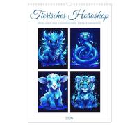 Tierisches Horoskop (Wandkalender 2026 DIN A3 hoch), CALVENDO Monatskalender: Erleben Sie die charmante Welt der chinesischen Tierkreiszeichen.
