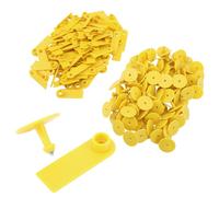 Tierohrenmarken, 100 Stück, TPU, gelb, für Schafe, Ziegen, Schweine, Nutztiere, ohne Buchstaben