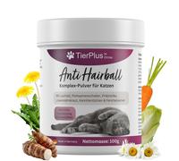 TierPlus® Poudre complexe anti-boule de poils pour chats - Favorise la dissolution et l'élimination naturelle des boules de poils, boîte de 100 g, hautement dosée et avec effet immédiat