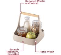 Tierra,All Together,Organisateur De Table En Plastique Recyclé Et Bois - Argile,22x22xh22,5 Cm - 17930079