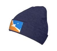 Tierra Del Fuego Bonnet drapeau pour homme et femme Hiver Chaud Tricot Manchette Acrylique Tête de mort Cap Bleu marine