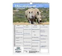 Tierzauber Planificateur mural africain à 4 colonnes Calendrier A3 pour 2024 Différents animaux d'Afrique Seelenzauber