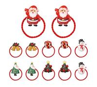 Ties De Cheveux De Noël - 13,5x13x2.5cm Bandes De Cheveux Élastiques De Vacances | Festifs Srunchies Et Porte-queues De Cheval Avec Conceptions De Flocons De Neige De Renne Santa, Accessoires De Poils