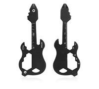 TIESOME 12 en 1 Ouvre Bouteilles Porte-clés, Mini Porte Clés Multi-Outils Pendentif en Acier Inoxydable, Outils Multifonctions 12 Fonctions, Cadeau Gadget Guitare Cool pour Homme