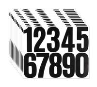 TIESOME 12 Feuilles de Chiffres à Coller, Décalcomanies en Vinyle Noir Autoadhésif de 7,6 cm, Grands Décalcomanies Imperméables pour Numéros de Maison, Idéales pour les Boîtes aux Lettres, les