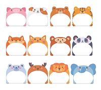 TIESOME 12 Formes Mignon Animal Notes Autocollantes, Kawaii Bloc Notes Autocollants Dessin Animé Marqueurs Drapeaux Mignon Bloc Notes Autocollants Étudiants Bureau À Domicile Cadeaux 320 Feuilles