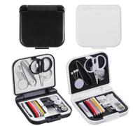 TIESOME 2 boîtes Mini kit de couture- Mini kit de couture de voyage avec accessoires de couture portables pliables - Comprend des aiguilles, des ciseaux, des accessoires de couture, des boutons, etc