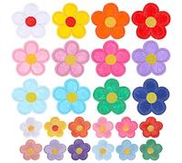 TIESOME 24 Pièces Écusson Thermocollant À Fleurs Pour Vêtements, Motif Tournesol Broderie Florale Colorée Thermocollants Mini Écusson Brodé Thermocollant Fleur Patchs Pour Vêtements Sacs Bricolage