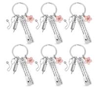 TIESOME 6 Pièces Porte-clés Infirmière, Porte-clés en Métal avec Pendentif Seringue Stéthoscope, Étudiant en Médecine, Médecin, Cadeau Infirmier pour Anniversaire, Remise des Diplômes, Noël
