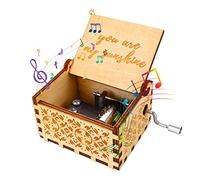TIESOME Boîte à musique vintage en bois gravé « You are My Sunshine » - Cadeau d'anniversaire pour garçon, fille, homme et femme