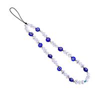 TIESOME Breloque en perles pour téléphone - Sangle de poignet en perles contre le mauvais œil - Breloque faite à la main pour téléphone portable - Pour hommes, femmes et filles