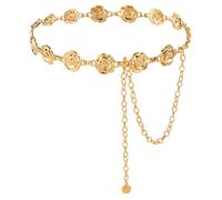 TIESOME Ceintures avec chaînes de taille en forme de rose pour femme ceinture de mariage réglable en forme de fleur