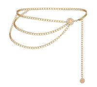 TIESOME Ceintures en chaîne pour Femmes, Ceinture en métal pour Filles Chaîne de Taille Multicouche pour Femme Chaîne de Ventre Ceinture de Chaîne de Corps Réglable