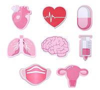 TIESOME Grandes notes autocollantes drôles d'infirmière, Lot de 8 blocs notes auto adhésifs pour soins infirmiers Blocs notes mignons sur le thème médical Bloc notes roses Livret Infirmière Cadeaux