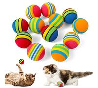 TIESOME Juguete de pelota de gato arcoíris ,12 piezas de bolas de juguete para gatos grandes para gatitos de interior, juguete interactivo de espuma EVA suave para gatos 3,5 CM
