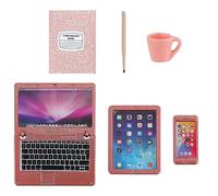 TIESOME Kit miniature 6 pièces 1:12 Décoration de maison de poupée Modèle de meubles Simulations (rose)