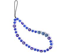 TIESOME lanière de téléphone en Perles, breloque de téléphone œil maléfique, Bracelet en Pierres précieuses, chaîne de téléphone Portable, Porte-clés pour Hommes Femmes (bleu)
