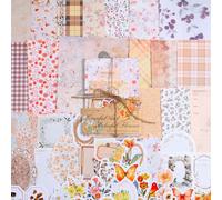 TIESOME Lot de 100 autocollants assortis vintage pour scrapbooking et journal intime, étiquettes mémo pour journal intime, planificateur, collage, décoration d'album (jaune)