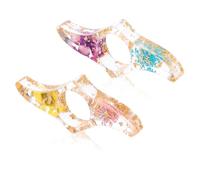 TIESOME Lot de 2 marque-pages transparents en résine séchée faits à la main avec boucle de pouce pour les amateurs de livres, les enseignants (A), 558349_1_GAINFN4AZ