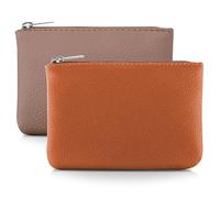 TIESOME Lot de 2 mini portefeuilles à motif litchi en polyuréthane avec fermeture éclair pour femme, carte de crédit, carte d'identité, clé, rouge à lèvres, 12x9x1.2cm, Pochette à monnaie