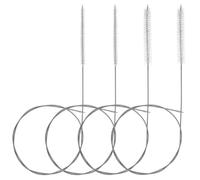 TIESOME Lot de 4 brosses à tuyau en acier inoxydable avec 2 types de poils, 1 m en nylon, extra longue, brosse à bouteille, brosse pour tuyau à lait, drain de réfrigérateur