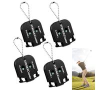 TIESOME Lot de 4 compteurs de coups de golf, indicateur de score de golf pour 2 joueurs, mini compteur de score de golf carré, noir, portable, pour différents types de compétitions et de jeux