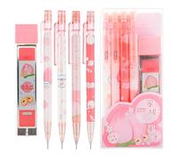 TIESOME Lot de 4 porte-mines Kawaii de 0,5 mm et 100 recharges de crayons de rechange, fournitures scolaires mignonnes pour écrire, dessin, croquis, rédaction