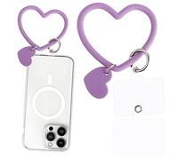 TIESOME Phone Loops, cordon de téléphone en silicone avec joint en forme de cœur, support de téléphone pour la main, universel pour l'ancrage de l'étui du téléphone, adapté à tous les smartphones