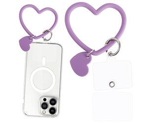 TIESOME Phone Loops, cordon de téléphone en silicone avec joint en forme de cœur, support de téléphone pour la main, universel pour l'ancrage de l'étui du téléphone, adapté à tous les smartphones