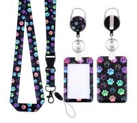 TIESOME Porte-badge avec cordon rétractable, porte-carte en plastique tendance avec cordon détachable pour infirmière, médecin, enseignant (griffes de chien), 557033_2_JCVNB0LYT