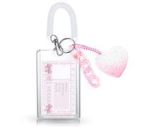 TIESOME Porte Badge Porte Carte ID Badge avec Spirale Poignet Bobine Porte-Carte Photo Porte-Clé rétractable Heavy Duty Clear ID Card Holder Protector pour école bureau (vertical, 2.87x3.89")