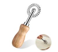 TIESOME Roulette de coupe à pâtes, poignée courte en acier inoxydable cannelée, pour raviolis, raviolis, raviolis, pâtes, raviolis, lasagnes, pierogi