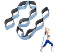 TIESOME Sangle d'étirement de yoga, 120 cm avec 10 boucles, bande de résistance hautement élastique pour Pilates, danse et gymnastique, étirements efficaces