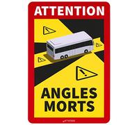 TIESSE - 3 autocollants ATTENTION ANGLES MORTS coin mort BLIND SPOT pour bus et camping-car - Vinyle adhésif - Dimensions : 170 x 250 mm - Fabriqué en Italie