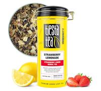 Tiesta Tea Limonade à la fraise, feuilles en vrac, tisane fraise et citron, mélange de fruits caféinés de haute qualité, chaud ou glacé, infuse jusqu'à 50 tasses, boîte rechargeable, 118 ml