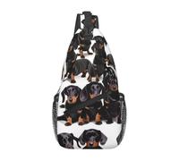 TietYaer Dachshund Weiner Sac à dos à bandoulière avec imprimé chien pour animal domestique Noir Taille unique