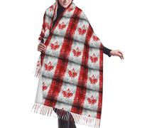 TietYaer Écharpe pour femme imprimée drapeau du Canada, châles, écharpes chaudes d'hiver, grande écharpe douce, écharpe à franges en cachemire, Drapeau du Canada, taille unique