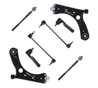 Tiezful Kit de suspension avant 8 pièces pour Hyundai Elantra 2018 2019 2020, bras de commande supérieur avant avec joint à rotule de barre stabilisatrice, biellette de direction de rechange pour 102