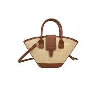 TIEZHICHESHI Sac à bandoulière en cuir rétro en forme d'éventail Corée, marron