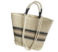 TIEZHICHESHI Sac à bandoulière rayé cousu à la main, sac à bandoulière simple populaire., Blanc crémeux