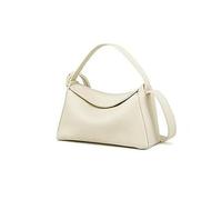 TIEZHICHESHI Sac à bandoulière rétro en cuir de vachette de première couche, Blanc lait de coco